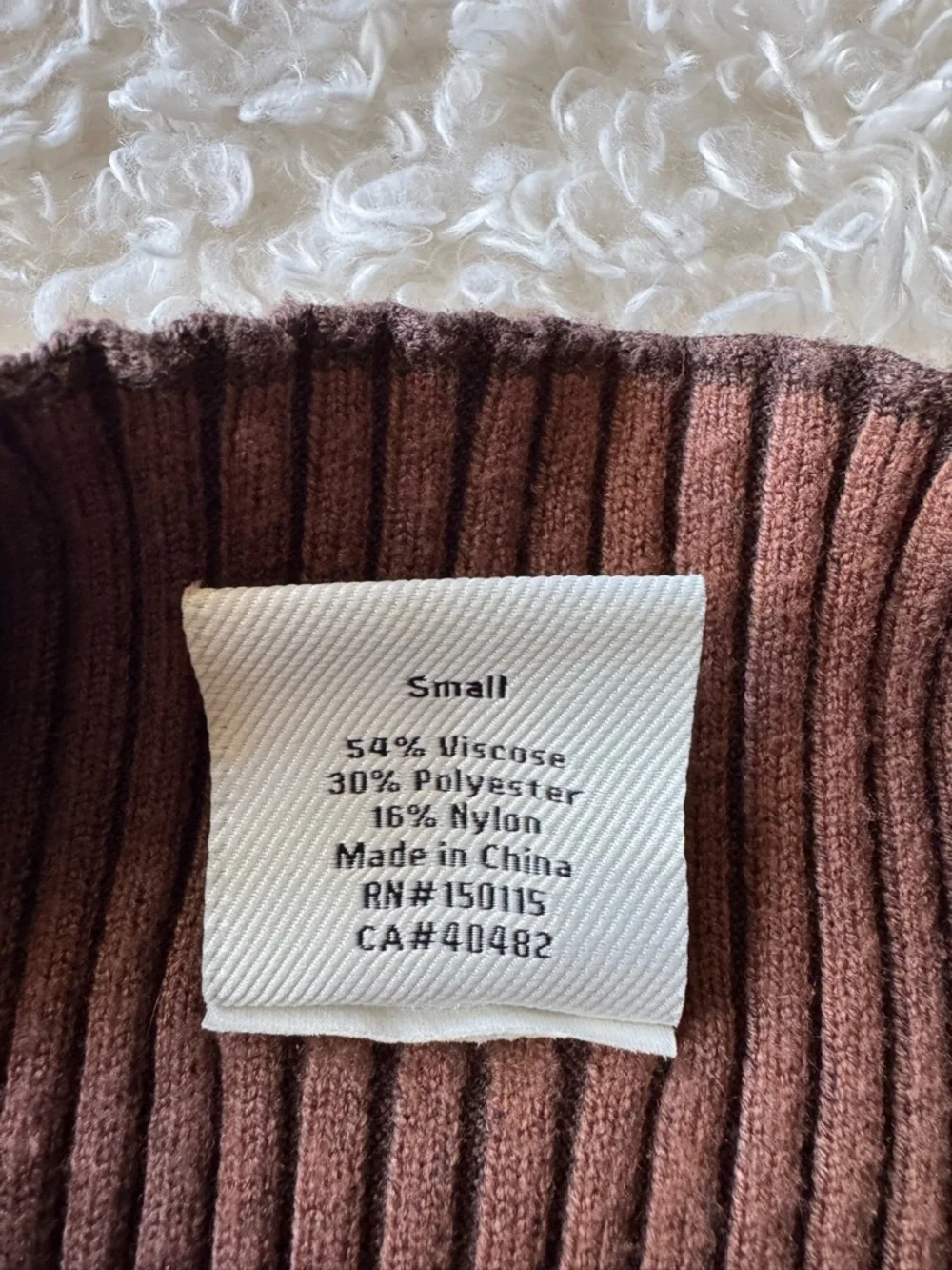 Varley Emile Rib Knit Sweater Rawhide Brown Two-Tone Oversized Size Small - Picture 10 of 12